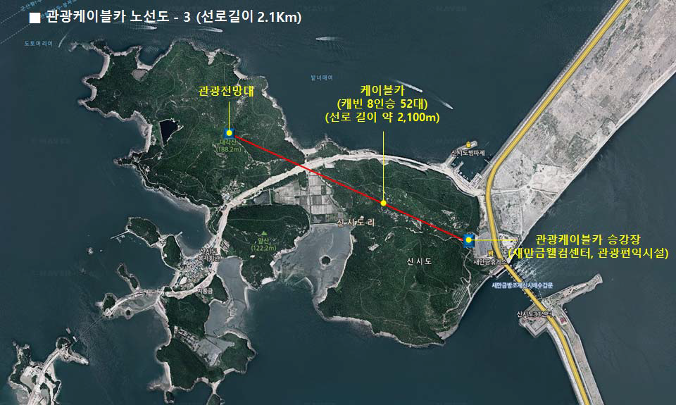 새만금 관광케이블카 토지이용 및 시설배치도(2안)