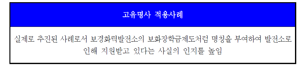 고유명사 적용사례