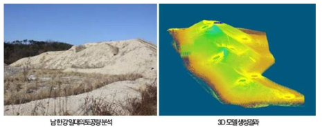 남한강 일대의 토공량 분석사례