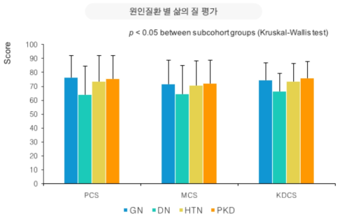 원인 질환별 전반적인 삶의 질