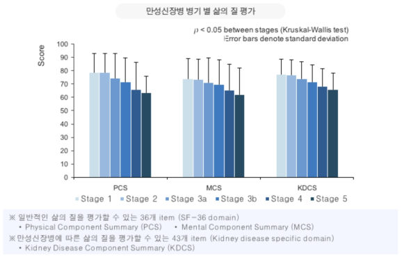 만성신장질환 병기별 삶의 질 평가