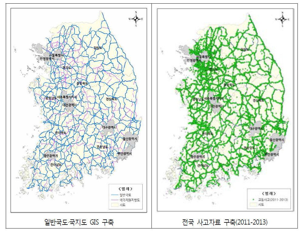 전국 도로·교통사고 GIS 데이터베이스 구축