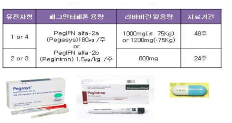 2013년 현재 우리나라에서 허가된 C형간염 치료제