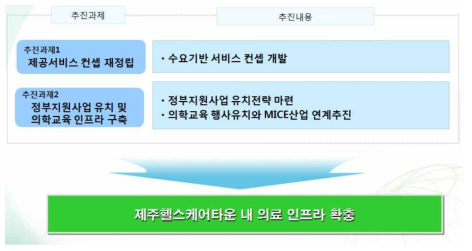 제주헬스케어타운 내 의료 인프라 확충 기본 방향