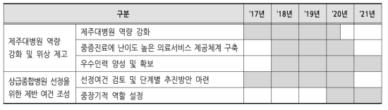 상급종합병원 선정 운영 전략 추진일정