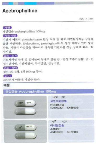 DIK의 의약품 정보 제공 사례_Acebrophylline