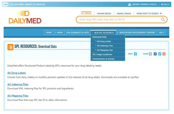 DailyMed SPL 데이터 제공 출처 : DailyMed (http://dailymed.nlm.nih.gov/dailymed/index.cfm)