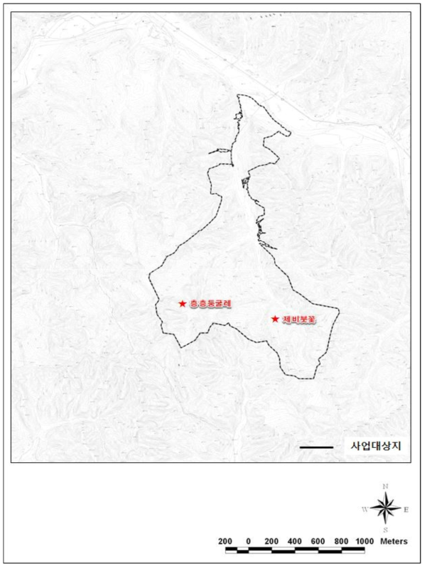 식물 법정보호종(멸종위기종) 위치도