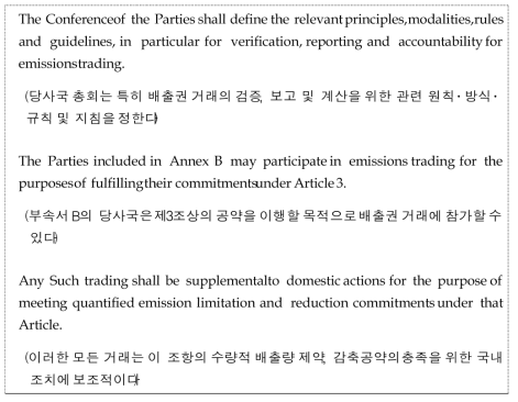 교토의정서 제17조