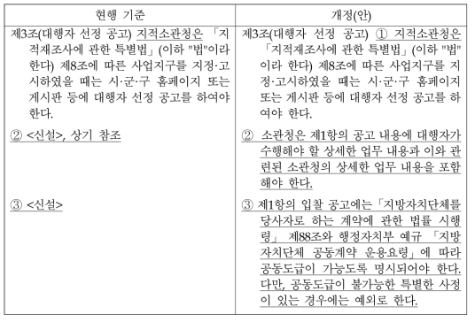 본부 신설에 따른 기준 개정(안)