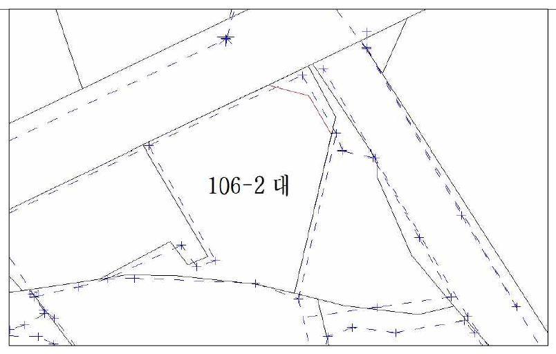 현장의 현황 경계선 측량 도면