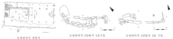 능산리 사지 강당지 발굴 평면 (출처 : 『능사』, 국립부여박물관)