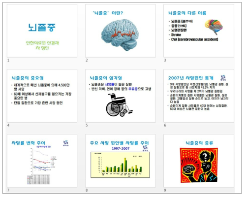 질환 발표자료 예시 – 뇌졸중 – 인천광역시의료원