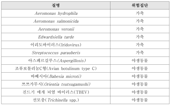 불확실성이 높은 고위험군 질병 리스트