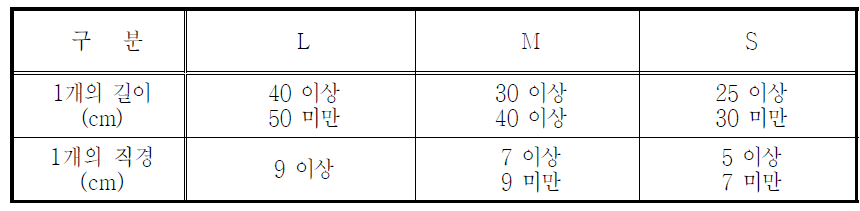 크기 구분표