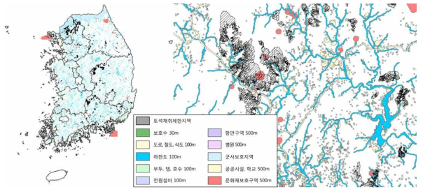 산지관리법 제25조의3 제1항 제1호 입지제한기준 분석 결과