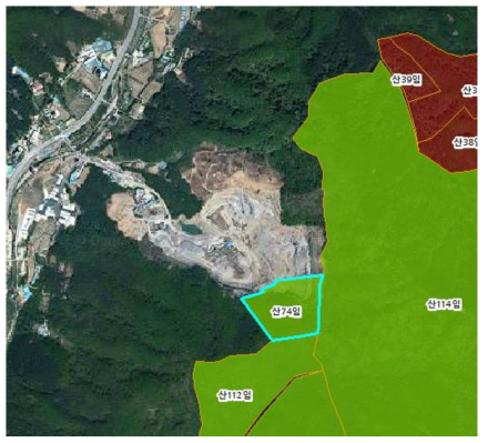 포천시 ㈜정선골재 토석채취허가지 정비 요청지역