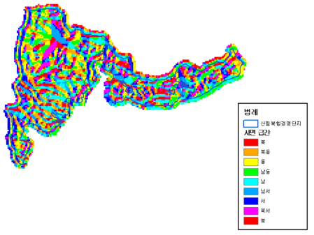 산림복합경영단지 사면방향 분석(사례지)