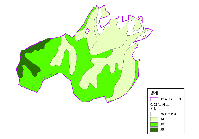 산림작물생산단지 지형분석(사례지)