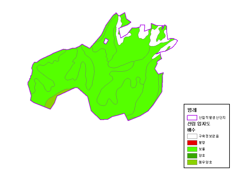 산림작물생산단지 배수분석(사례지)