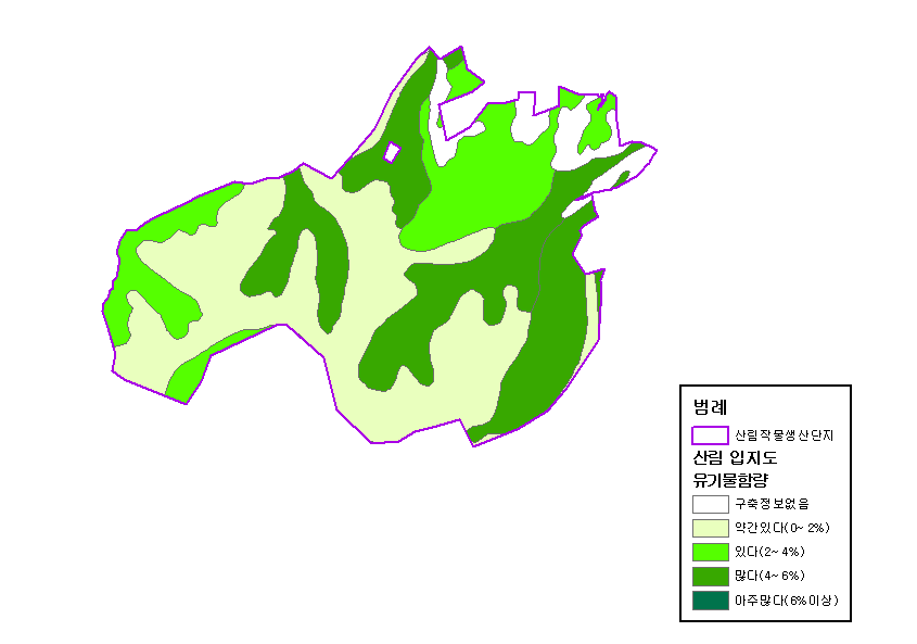 산림작물생산단지 유기물함량분석(사례지)