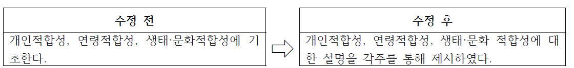 수정 전후의 프로그램 구성방향