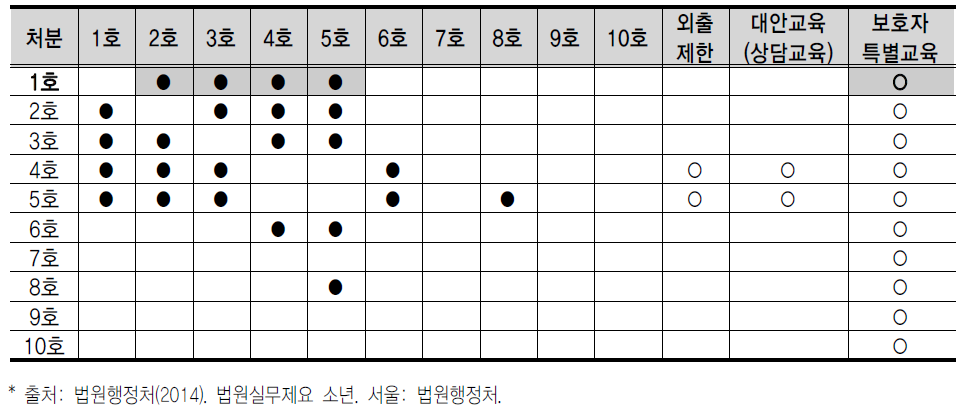 보호처분의 병합과 부가 처분 등