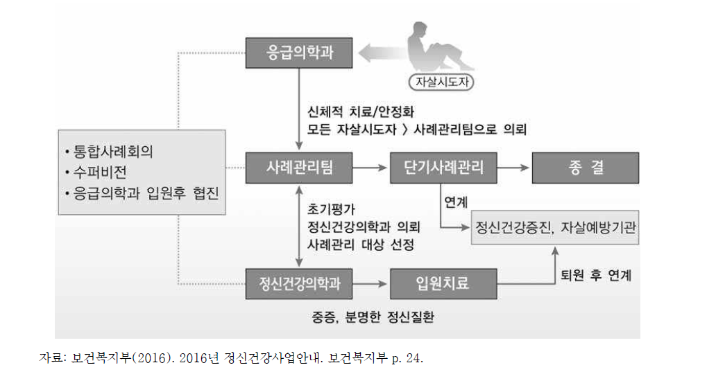 응급실 기반 자살시도자 관리사업 프로세스