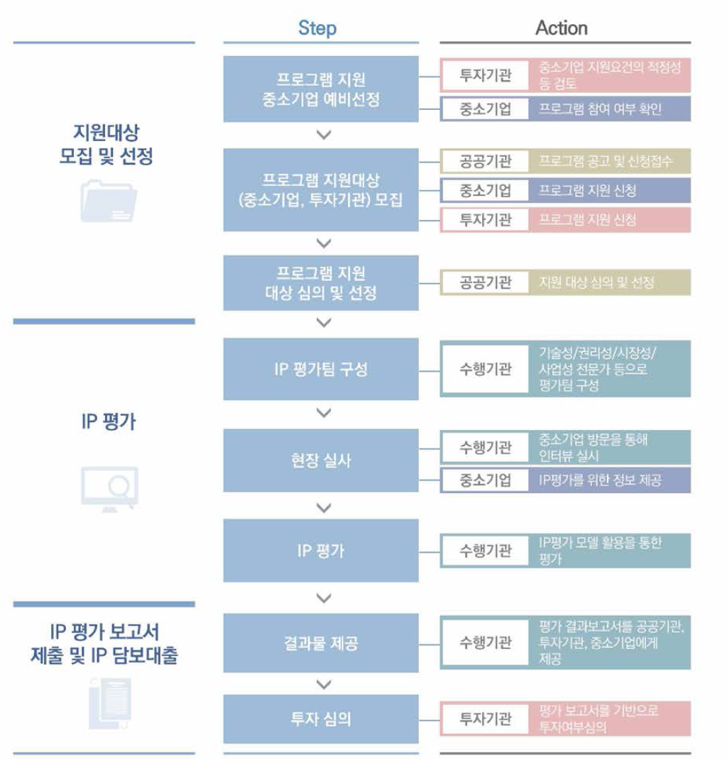 프로그램 진행 프로세스 (투자연계 IP 평가 지원)