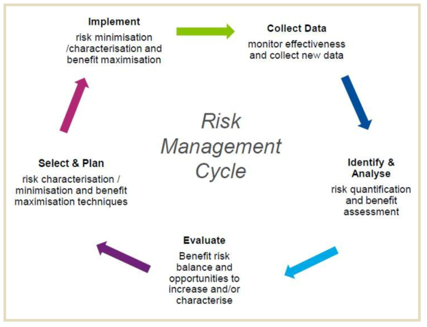 Risk management cycle [Evolving BenefitRisk Management: A New Approach to BenefitRisk Assessments, Quintiles webinar, 2014]