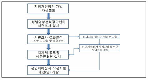 성인지예산서 작성지침 개발 과정