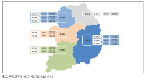 공공실버주택 사업 현황도(2016년 기준)