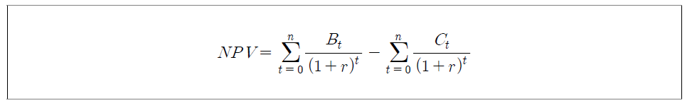 순현재가치 산정식