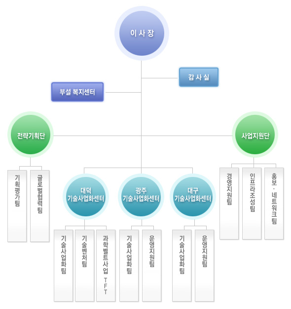 연구개발특구지원본부 조직도