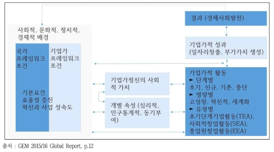 GEM 조사의 개념적 틀(conceptual framework)