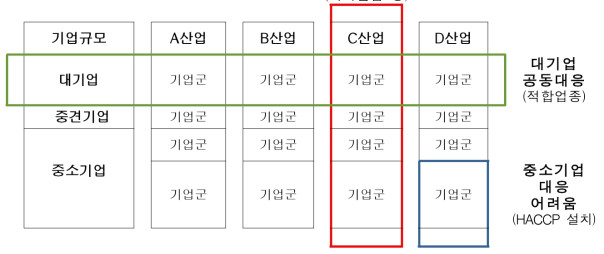 규제사안에 따른 산업별·규모별 대응체계