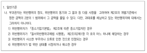 약관의 규제에 관한 법률 과태료 부과기준(시행령 제14조 관련 별표>