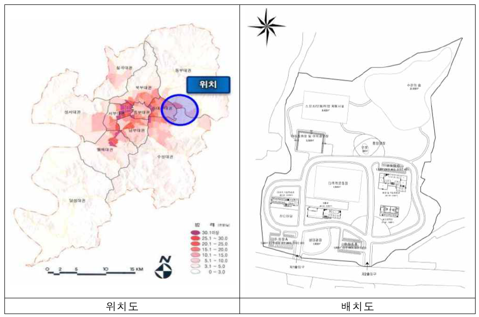 국립대구청소년직업체험수련원 위치도 및 배치도