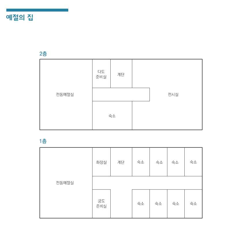 경기도학생교육원 예절의 집 구조