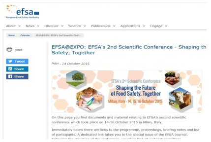 EFSA에서 시행하는 「EFSA@EXPO」 과학 컨퍼런스