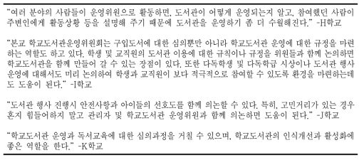 학교도서관운영위원회 사례–학교도서관 운영과 홍보를 지원하는 운영위원회