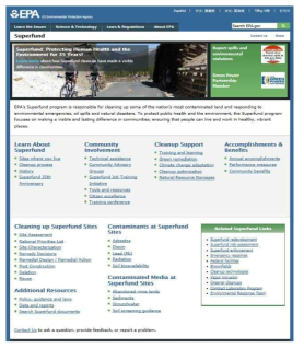 EPA 슈퍼펀드 홈페이지