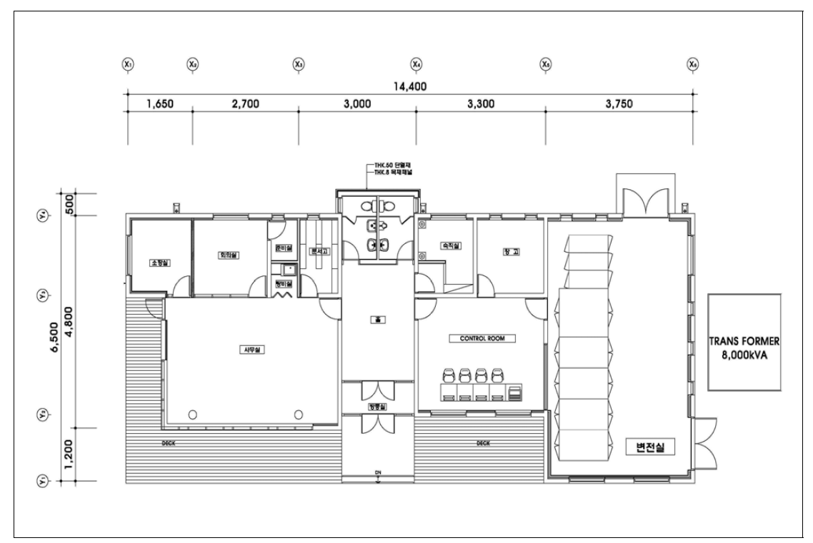 변전실 및 제어실 배치도