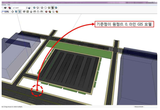 기준좌표가 원점인 GIS 모델