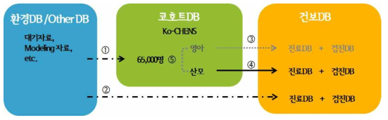 대규모 코호트 DB 빅데이터 연계 구조