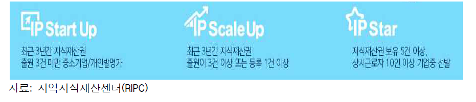 RIPC의 지원사업 단계별 선정기준은 IP의 출원 및 등록 건수