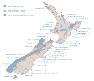 뉴질랜드의 공공보전지역 (DoC, 2005b)