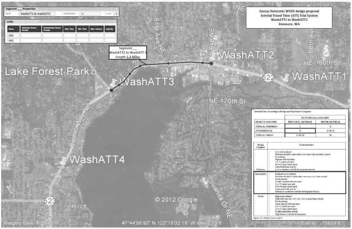 미국 104번 국도 Sensys 지자기 검지기 설치 사례 (자료: Error Assessment for Emerging Traffic Data Collection Devices, 2014, WSDOT)