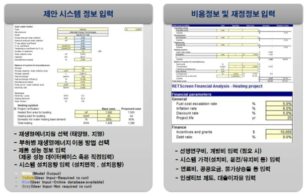 시스템 정보 및 비용정보 입력