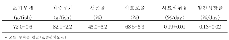 울릉도 동절기 동안 돌돔의 성장효율